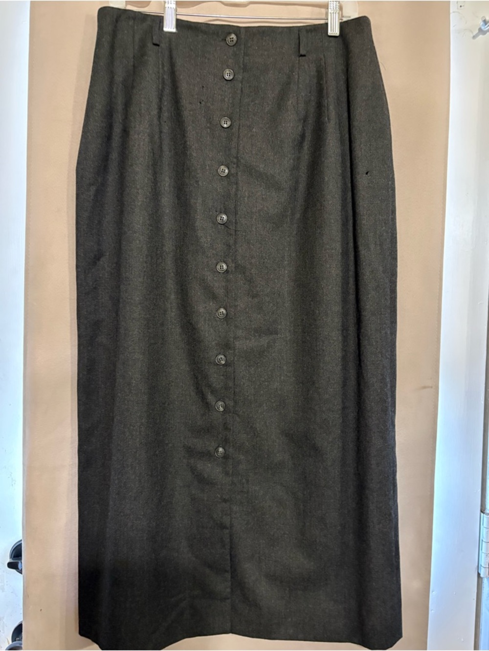 Talbots Black Button-Front Maxi Skirt